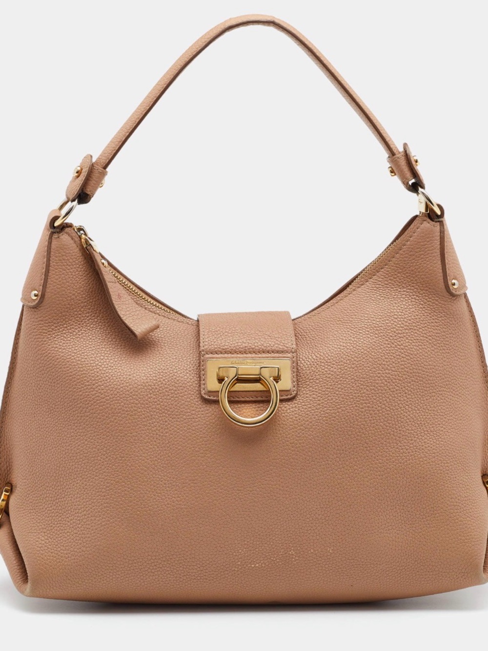 Salvatore Ferragamo Hobo Shoulder Bag in Taupe
